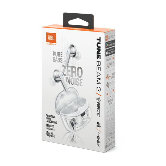 JBL Tune Beam 2 Ghost Edition - Ghost White - True Wireless Noise Cancelling Earbuds - Detailshot 15